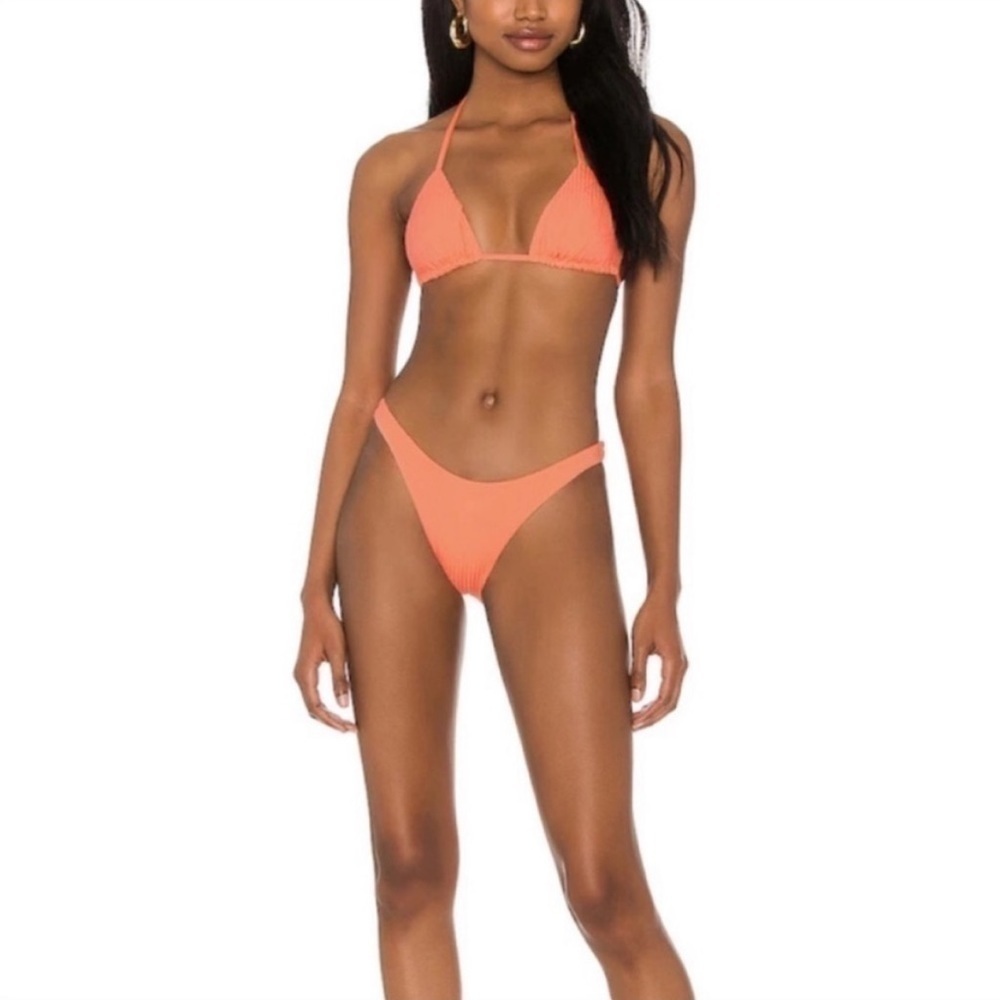 • Vitamin A • California High Leg Bikini Bottom in Day Glow EcoRib